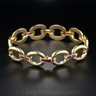 18K Ruby and Diamond Estate Bracelet