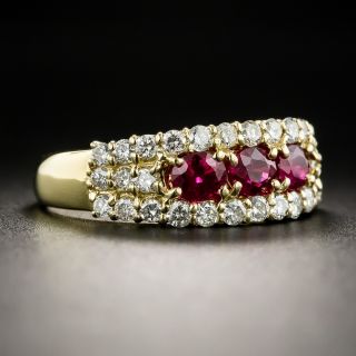 18K Ruby Diamond Band Ring