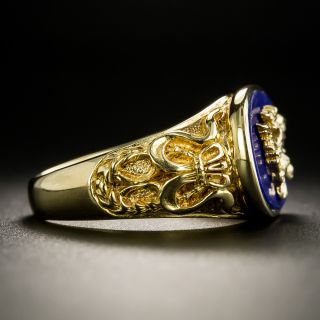 18K Russian Imperial Eagle Lapis Ring by the Franklin Mint
