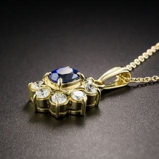 18K Sapphire and Diamond Drop Necklace