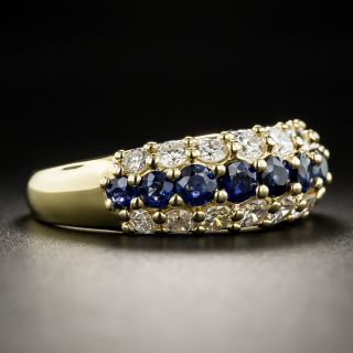 18K Sapphire Diamond Band Ring