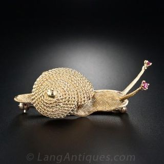 18K Snail Pin by 'Cherny'