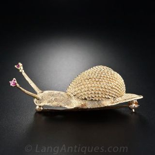 18K Snail Pin by 'Cherny'