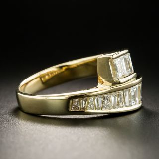 18K Square And Baguette Diamond Bypass Ring