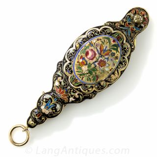 18k Swiss Enamel Lorngette - 1