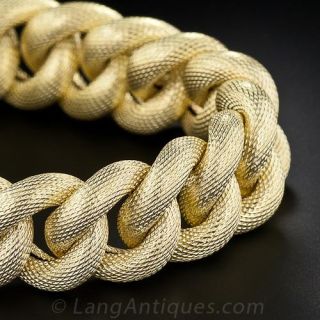 18K Textured Curb Link Bracelet