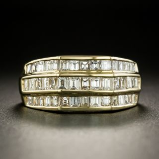 Three-Row Baguette Diamond Band Ring  - 2