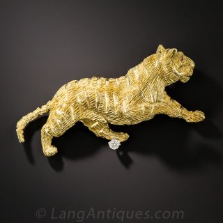 18K Tiger Pin