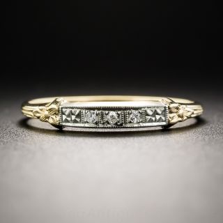 18K Two-Tone Gold Diamond Wedding Band by Kasper & Esh