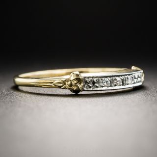 18K Two-Tone Gold Diamond Wedding Band by Kasper & Esh