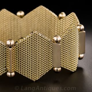 18K Two-Tone Hexagonal Link Mesh Bracelet - 3
