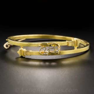 18K Victorian Bypass Bangle Bracelet 