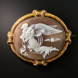18K Victorian Angel Shell Cameo  - 2