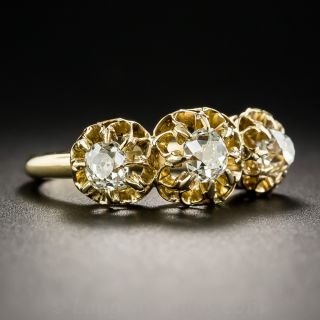 18K Victorian Three-Stone Diamond Ring