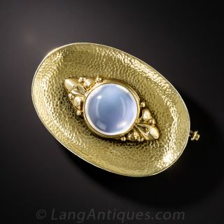 18K Vintage Moonstone Brooch