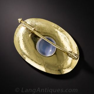 18K Vintage Moonstone Brooch