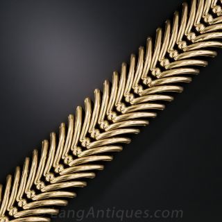 18K Vintage Spray Feather Link Bracelet