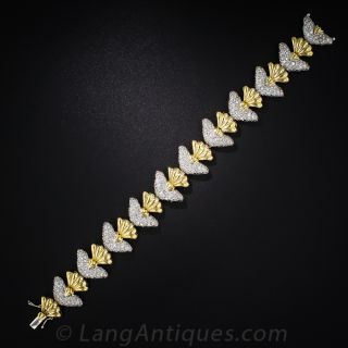 18K White and Yellow Gold Diamond Bracelet