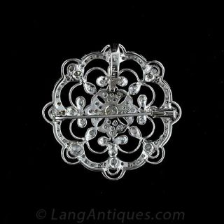 18k White Gold and Diamond Snowflke Pin / Pendant