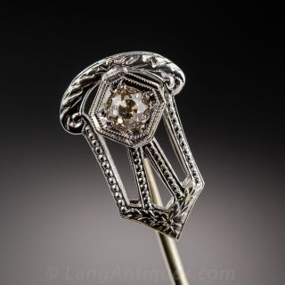18k White Gold and Diamond Stickpin