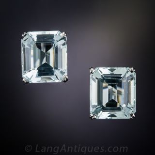 18K White Gold Aquamarine Earrings
