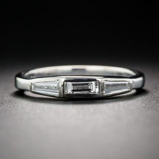 18K White Gold Diamond Baguette Wedding Band
