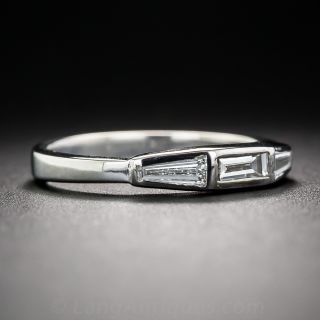 18K White Gold Diamond Baguette Wedding Band