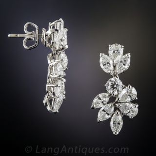 18K White Gold Diamond Cluster Earrings