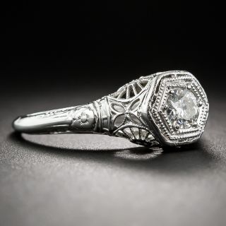 18K White Gold Diamond Engagement Ring c.1924