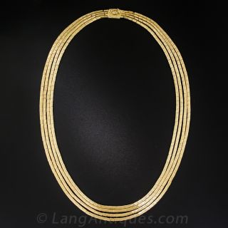 18K Yellow Gold 4-Strand Necklace