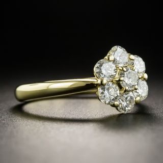 18K Yellow Gold Diamond Cluster Ring