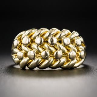18K Yellow Gold English Woven Band Ring