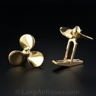 18K Yellow Gold Propeller Cufflinks