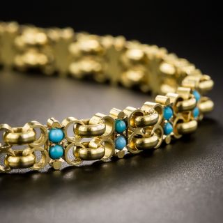 18K Yellow Gold Turquoise Bracelet