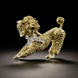 18Kt Poodle Pin