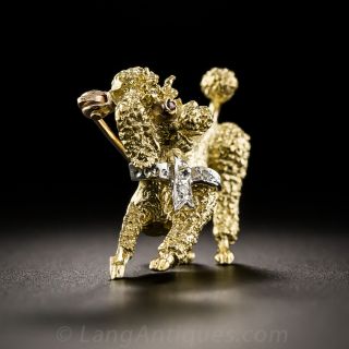 18Kt Poodle Pin