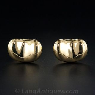 18KY Tiffany 'Elsa Peretti' Bean Cufflinks