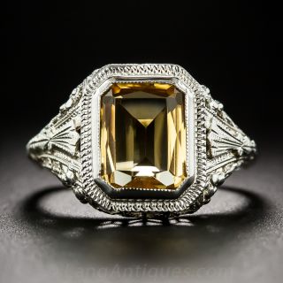 1920s Fashionable Filigree Citrine Ring