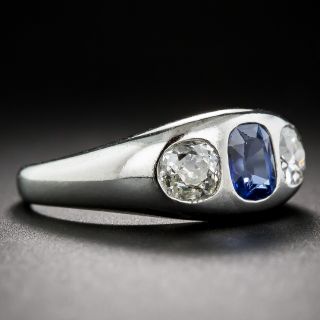 1920s Platinum Sapphire Diamond Ring