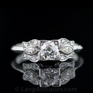 1930's Art Deco .40 Carat Diamond Diamond Ring