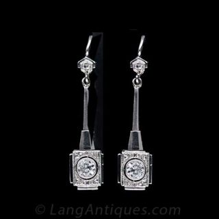 Art Deco Diamond Earrings 