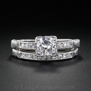 1930's Diamond & Platinum Wedding Set