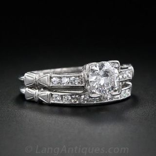 1930's Diamond & Platinum Wedding Set