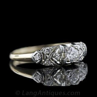 1930s- 40s Two-Tone Diamond Engagement Ring