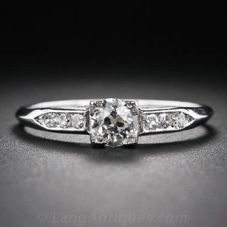 1930s .45 Carat Platinum and Diamond Engagement Ring