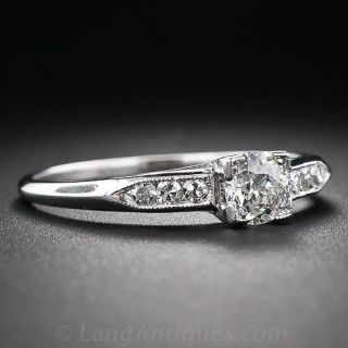 1930s .45 Carat Platinum and Diamond Engagement Ring