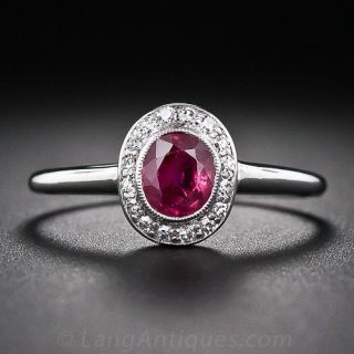1930s Burma Ruby and Diamond Ring