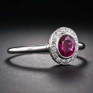 1930s Burma Ruby and Diamond Ring