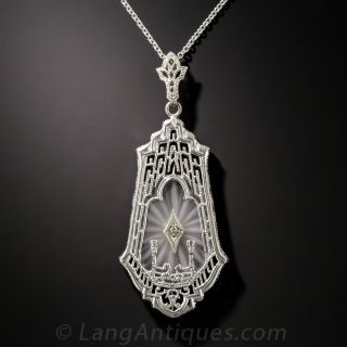 1930s Carved Rock Quartz Necklace