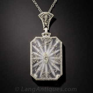 1930s Carved Rock Quartz Necklace - 1